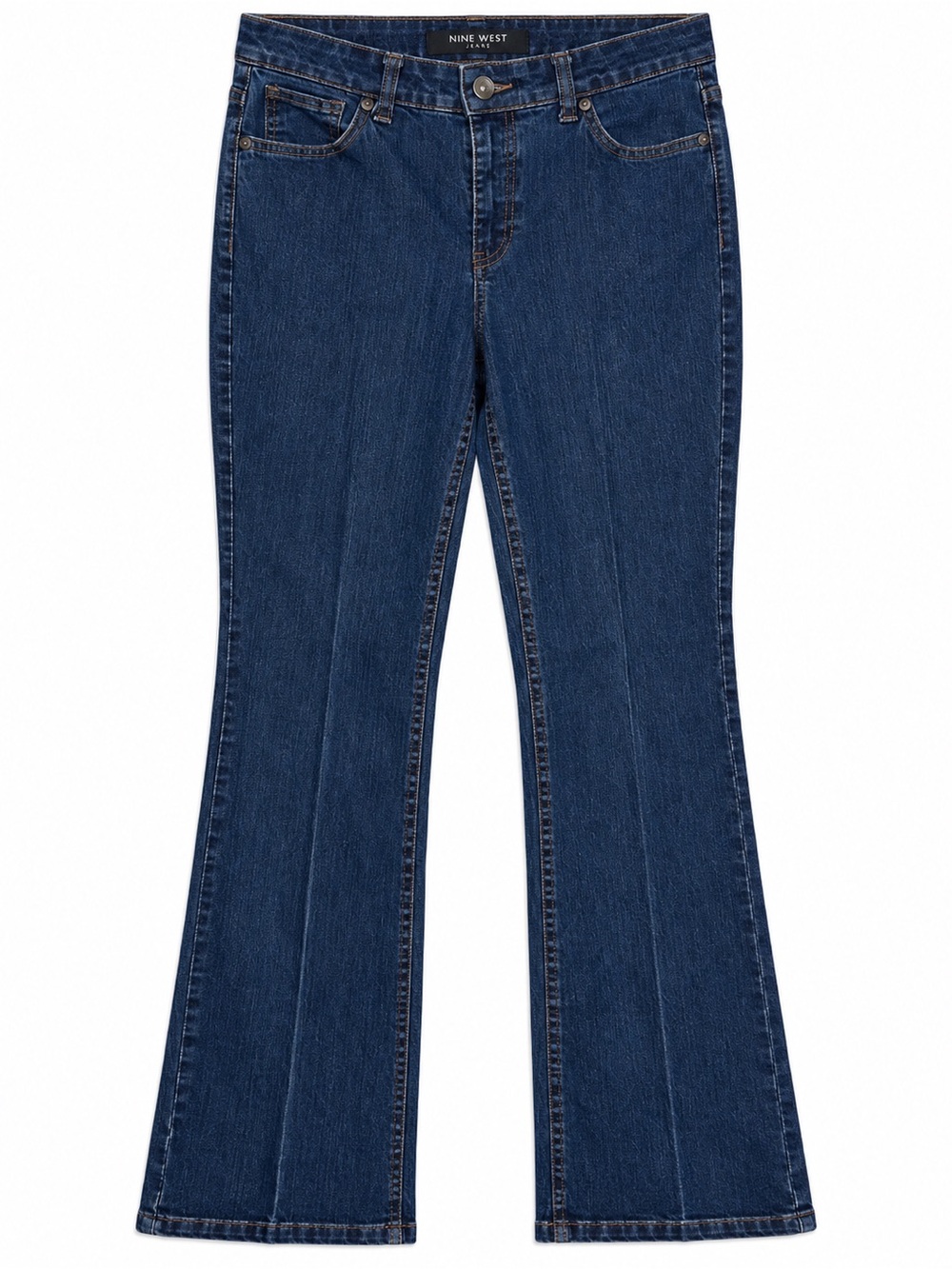 Nine West Jeans Womens 6 Short Bootcut Dark Wash Flap Pocket Denim
